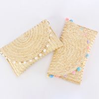 Women's Solid Color Straw Weave Magnetic Buckle Wallets main image 1