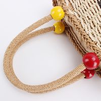 Women's Medium Paper String Color Block Cute Beading Weave String Straw Bag main image 2