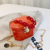 Women's Small Arylic Solid Color Vintage Style Classic Style Square Lock Clasp Box Bag sku image 7