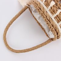 Women's Medium Paper String Solid Color Vacation Beach String Straw Bag main image 4