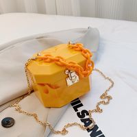 Women's Small Arylic Solid Color Vintage Style Classic Style Square Lock Clasp Box Bag sku image 4