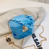 Women's Small Arylic Solid Color Vintage Style Classic Style Square Lock Clasp Box Bag sku image 5