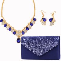 Simple Style Classic Style Leaves Rhinestone Inlay Zircon Women's Earrings Necklace main image 1