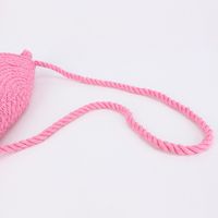 Mujeres Pequeña Algodón Color Sólido Básico Estilo Clásico Borla Tejido Forma De Bola De Masa Hervida Cerrar Bolso Bandolera main image 2