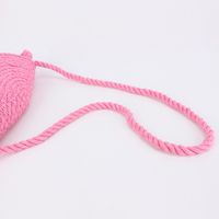 Women's Small Cotton Solid Color Basic Classic Style Tassel Weave Dumpling Shape Lock Clasp Crossbody Bag main image 2