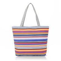 Women's Medium Canvas Rainbow Basic Classic Style Zipper Canvas Bag sku image 2