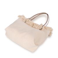 Women's Medium Canvas Solid Color Basic Classic Style Tassel Magnetic Buckle Tote Bag main image 3