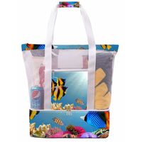 Unisex Large Polyester Net Underwater World Vacation Classic Style Zipper Insulated Bag sku image 10