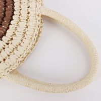 Women's Small Paper String Color Block Solid Color Vintage Style Beach Weave Zipper Straw Bag main image 4