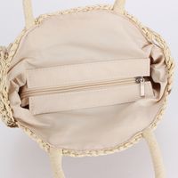 Women's Small Paper String Color Block Solid Color Vintage Style Beach Weave Zipper Straw Bag main image 2