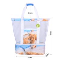 Unisex Large Polyester Net Underwater World Vacation Classic Style Zipper Insulated Bag main image 2