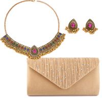 Retro Solid Color Zinc Alloy Inlay Rhinestones Women's Jewelry Set main image 3