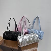 Women's Medium Denim Solid Color Streetwear Zipper Shoulder Bag main image 1