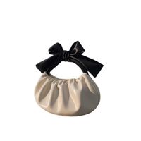 Women's Small Pu Leather Solid Color Cute Bowknot Magnetic Buckle Cloud Shape Bag main image 2