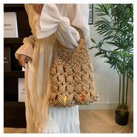 Women's Medium Fabric Solid Color Basic Classic Style Weave Hollow Open Straw Bag main image 4