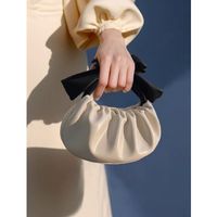 Women's Small Pu Leather Solid Color Cute Bowknot Magnetic Buckle Cloud Shape Bag main image 5