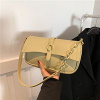 Women's Medium Pu Leather Solid Color Streetwear Magnetic Buckle Shoulder Bag sku image 1
