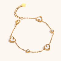 304 Stainless Steel 18K Gold Plated Lady Plating Heart Shape Jewelry Set main image 6