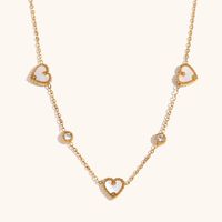 304 Stainless Steel 18K Gold Plated Lady Plating Heart Shape Jewelry Set sku image 2