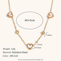 304 Stainless Steel 18K Gold Plated Lady Plating Heart Shape Jewelry Set main image 3