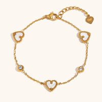 304 Stainless Steel 18K Gold Plated Lady Plating Heart Shape Jewelry Set sku image 1