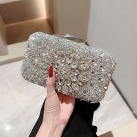 Rhinestone Colorful Solid Color Square Evening Bags main image 4