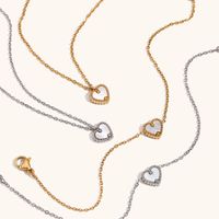 304 Stainless Steel Basic Plating Heart Shape Jewelry Set main image 1