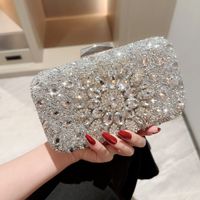 Rhinestone Colorful Solid Color Square Evening Bags sku image 1