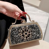 Rhinestone Solid Color Square Evening Bags sku image 1