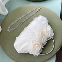 Mujeres Mini Poliéster Color Sólido Flor Elegante Estilo Vintage Forma De Bola De Masa Hervida Cerrar Bolso De Noche main image 3