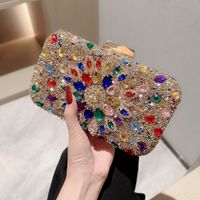 Rhinestone Colorful Solid Color Square Evening Bags sku image 2