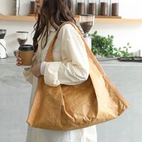 Women's Large Kraft Paper Solid Color Streetwear Square Magnetic Buckle Shoulder Bag main image 6