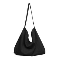 Women's Large Canvas Solid Color Basic Vintage Style Open Canvas Bag main image 3