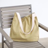 Women's Large Canvas Solid Color Basic Classic Style Magnetic Buckle Canvas Bag sku image 2