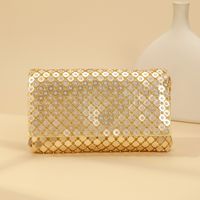 Aluminum Sheet Solid Color Sequins Evening Bags main image 5