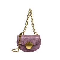 Women's Mini Pu Leather Solid Color Vintage Style Classic Style Square Lock Clasp Saddle Bag sku image 3