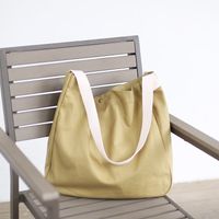 Women's Large Canvas Solid Color Basic Classic Style Magnetic Buckle Canvas Bag main image 1