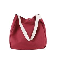 Women's Large Canvas Solid Color Basic Classic Style Magnetic Buckle Canvas Bag main image 4