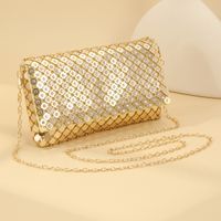 Aluminum Sheet Solid Color Sequins Evening Bags main image 3