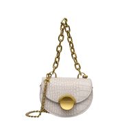 Women's Mini Pu Leather Solid Color Vintage Style Classic Style Square Lock Clasp Saddle Bag sku image 1