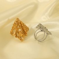 Nordic Style French Style Rhombus 18K Gold Plated 304 Stainless Steel Wholesale Open Rings main image 1