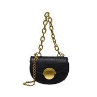 Women's Mini Pu Leather Solid Color Vintage Style Classic Style Square Lock Clasp Saddle Bag sku image 4