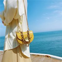 Women's Mini Pu Leather Solid Color Vintage Style Classic Style Square Lock Clasp Saddle Bag main image 3