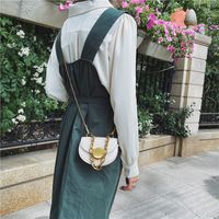 Women's Mini Pu Leather Solid Color Vintage Style Classic Style Square Lock Clasp Saddle Bag main image 2