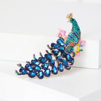 Simple Style Peacock Alloy Enamel Artificial Diamond Women's Brooches main image 5