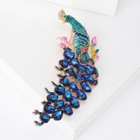 Simple Style Peacock Alloy Enamel Artificial Diamond Women's Brooches main image 4