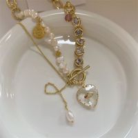 Fairy Style Heart Shape Freshwater Pearl Plating 14K Gold Plated Women's Necklace main image 3