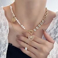Fairy Style Heart Shape Freshwater Pearl Plating 14K Gold Plated Women's Necklace main image 4