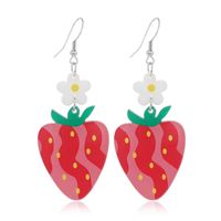 1 Pair Simple Style Flower Strawberry Arylic Drop Earrings main image 6