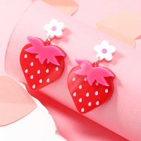 1 Pair Simple Style Flower Strawberry Arylic Drop Earrings main image 7